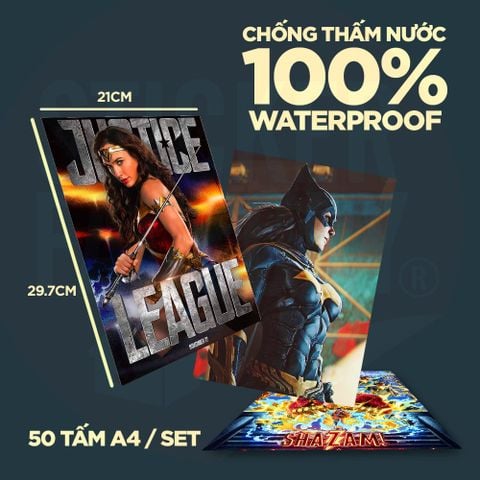  DC COMICS - Set 50 Poster A4 dán tường trang trí 