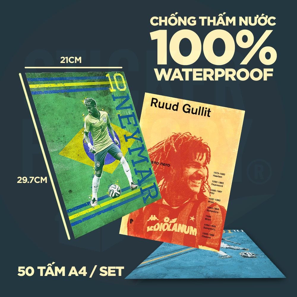 FOOTBALL - Set 50 Poster A4 dán tường trang trí