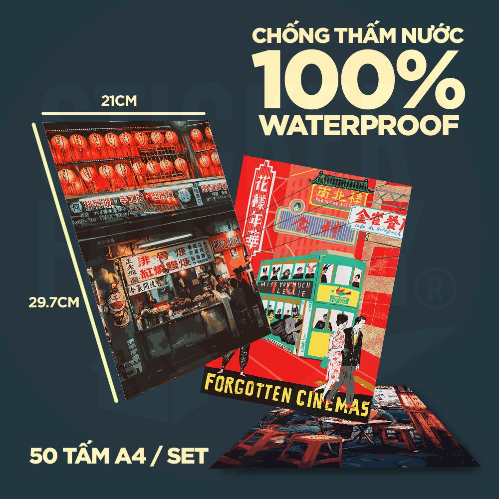 HONG KONG - Set 50 Poster A4 dán tường trang trí