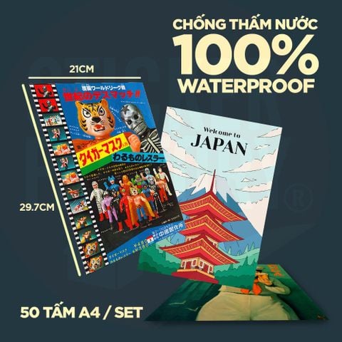  JAPAN -  Set 50 Poster A4 dán tường trang trí 