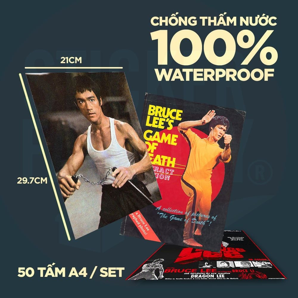 BRUCE LEE LÝ TIỂU LONG - Set 50 Poster A4 dán tường trang trí