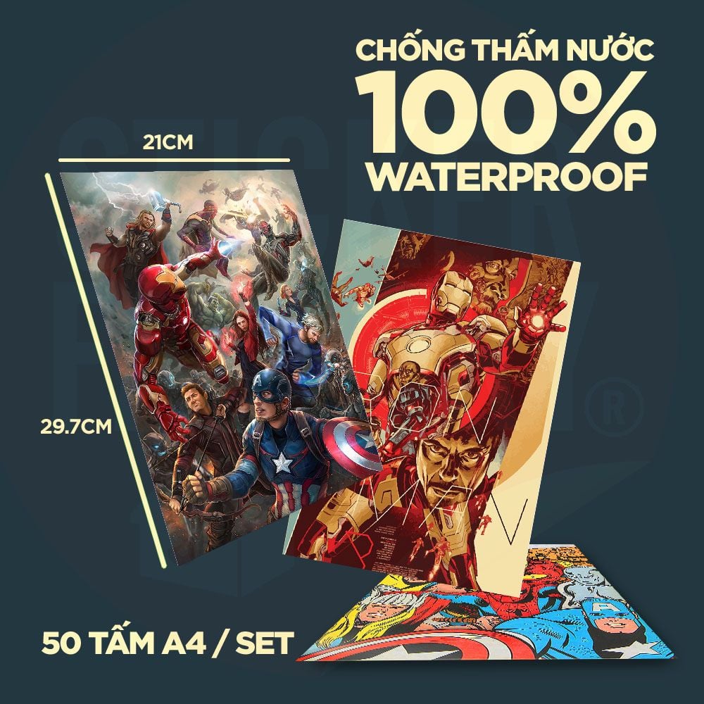 MARVEL AVENGER - Set 50 Poster A4 dán tường trang trí