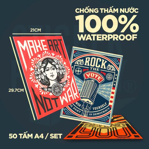  OBEY - Set 50 Poster A4 dán tường trang trí 