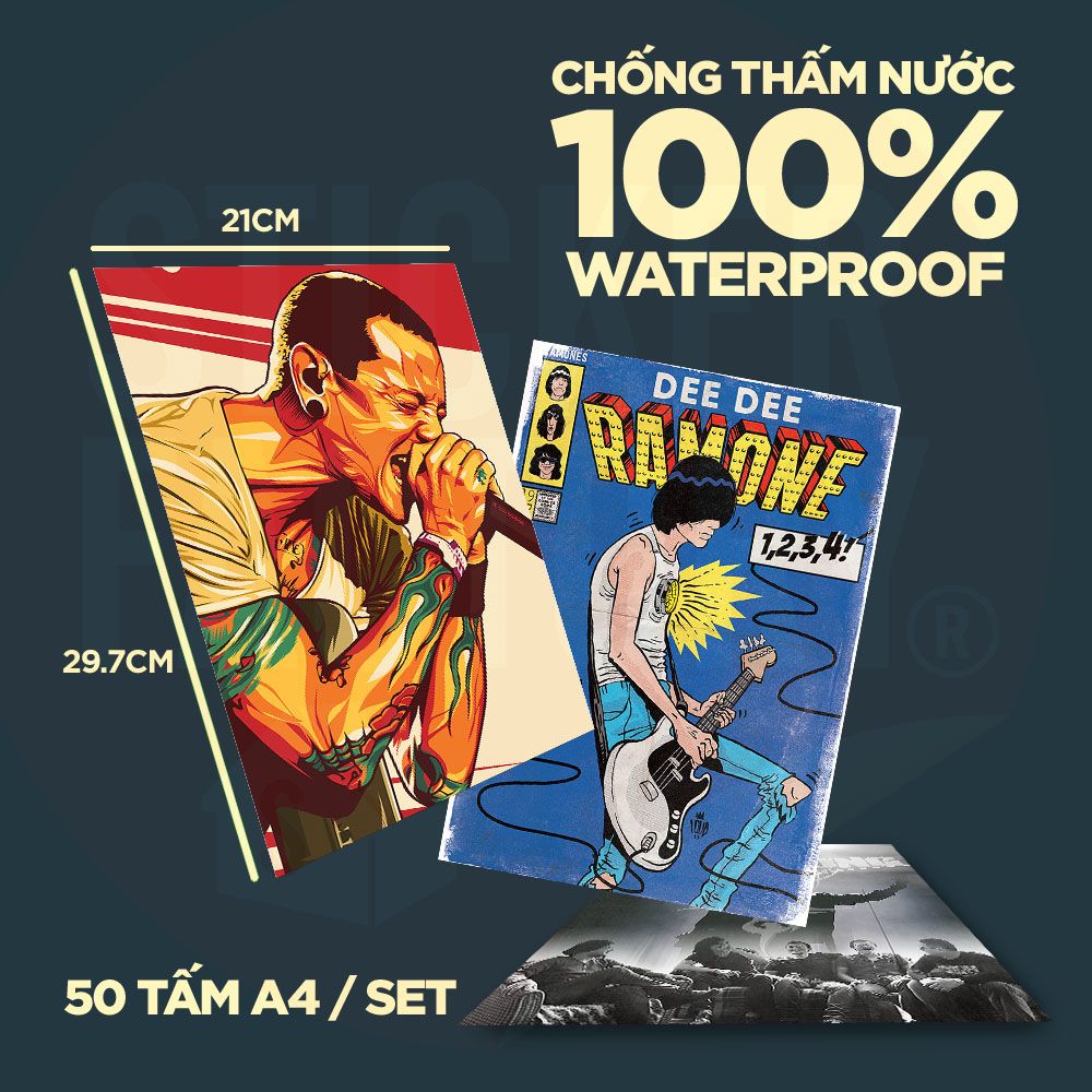 ROCK MUSIC - Set 50 Poster A4 dán tường trang trí