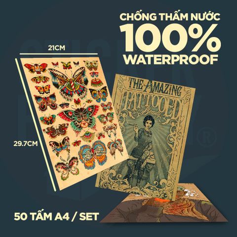  TATTOO - Set 50 Poster A4 dán tường trang trí 