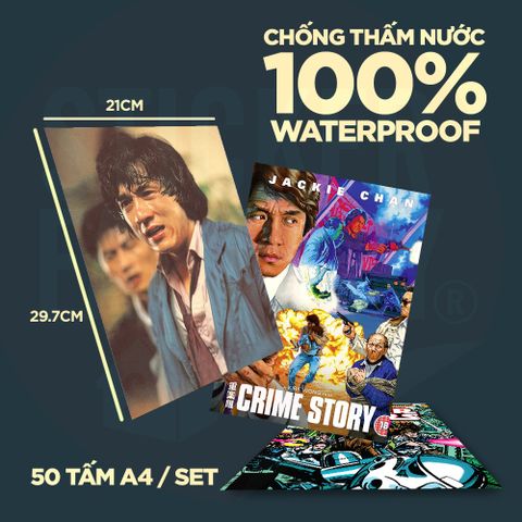  JACKIE CHAN THÀNH LONG  - Set 50 Poster A4 dán tường trang trí 