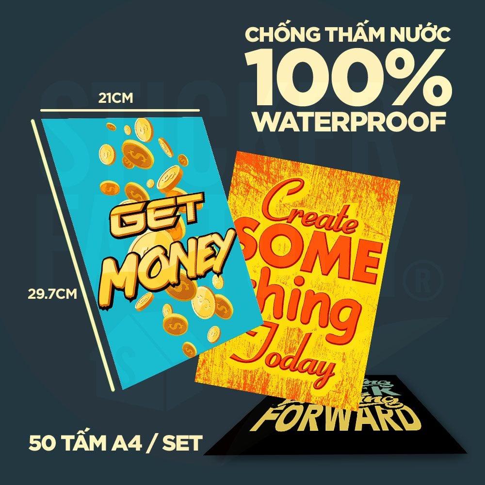 TYPOGRAPHY - Set 50 Poster A4 dán tường trang trí