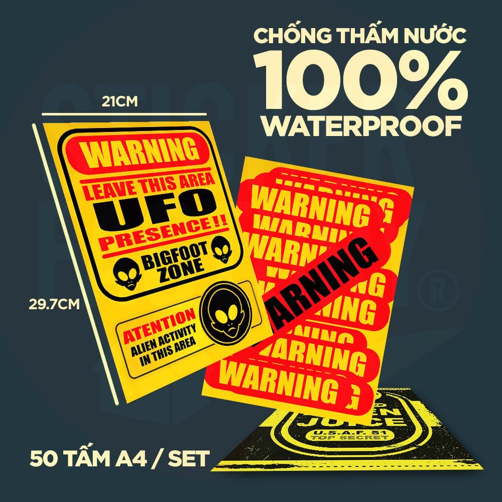 WARNING - Set 50 Poster A4 dán tường trang trí