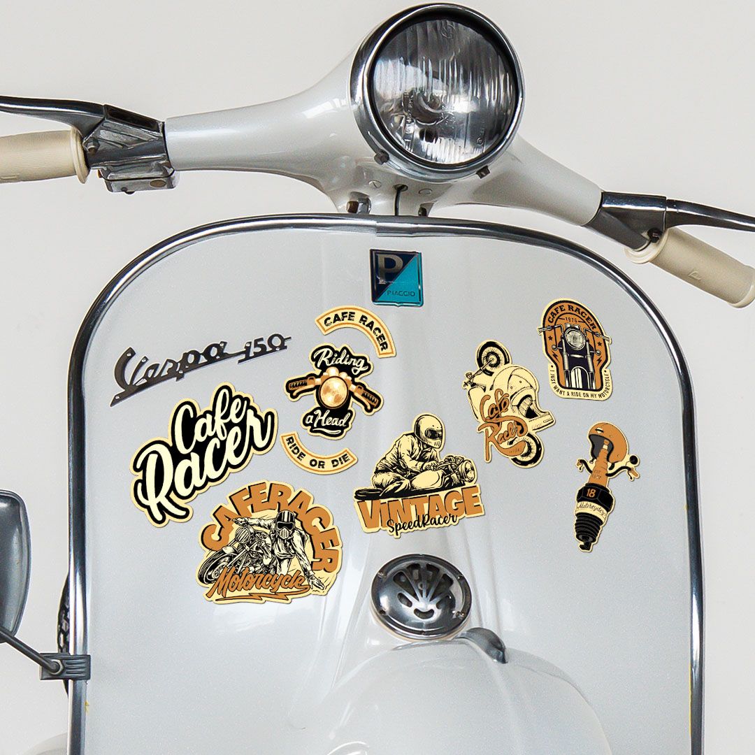 NO.13 Cafe Racer - Sticker Sheet A4