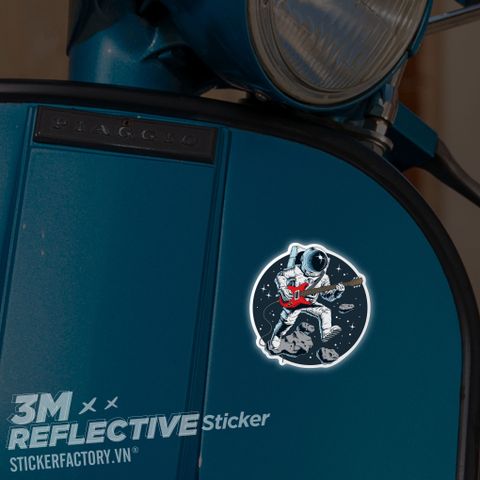  ASTRONAUT PLAYING THE GUITAR 3M - Reflective Sticker Die-cut 