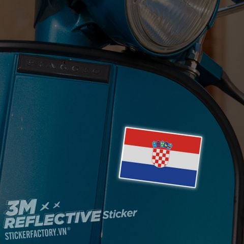  CROATIA FLAG 3M - Reflective Sticker Die-cut 