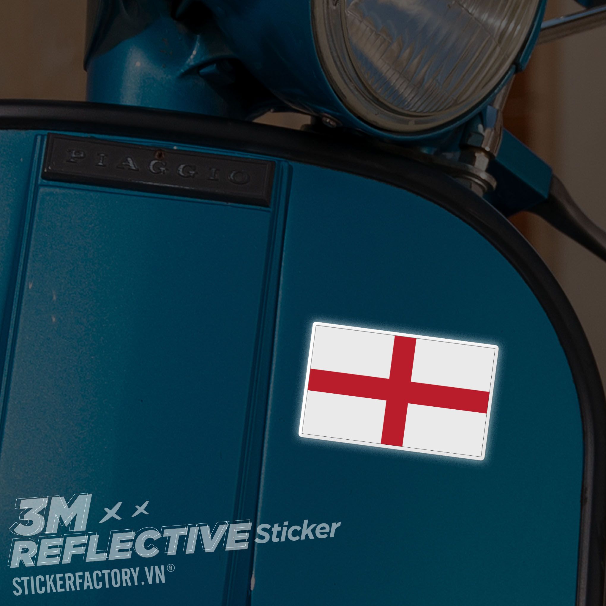 ENGLAND FLAG 3M - Reflective Sticker Die-cut