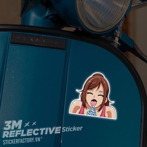  GIRL ANIME ICE-CREAM 3M - Reflective Sticker Die-cut 