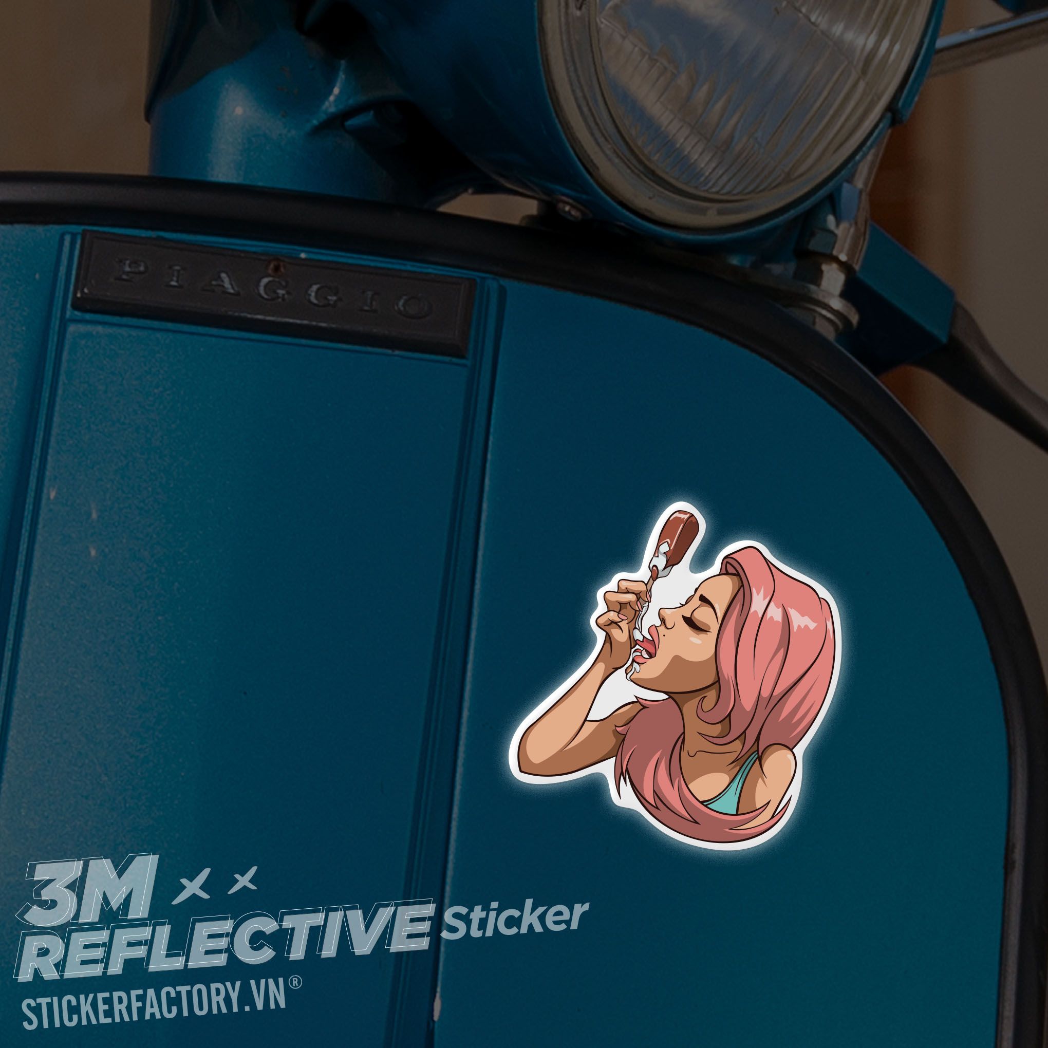 GIRL ICE-CREAM 3M - Reflective Sticker Die-cut