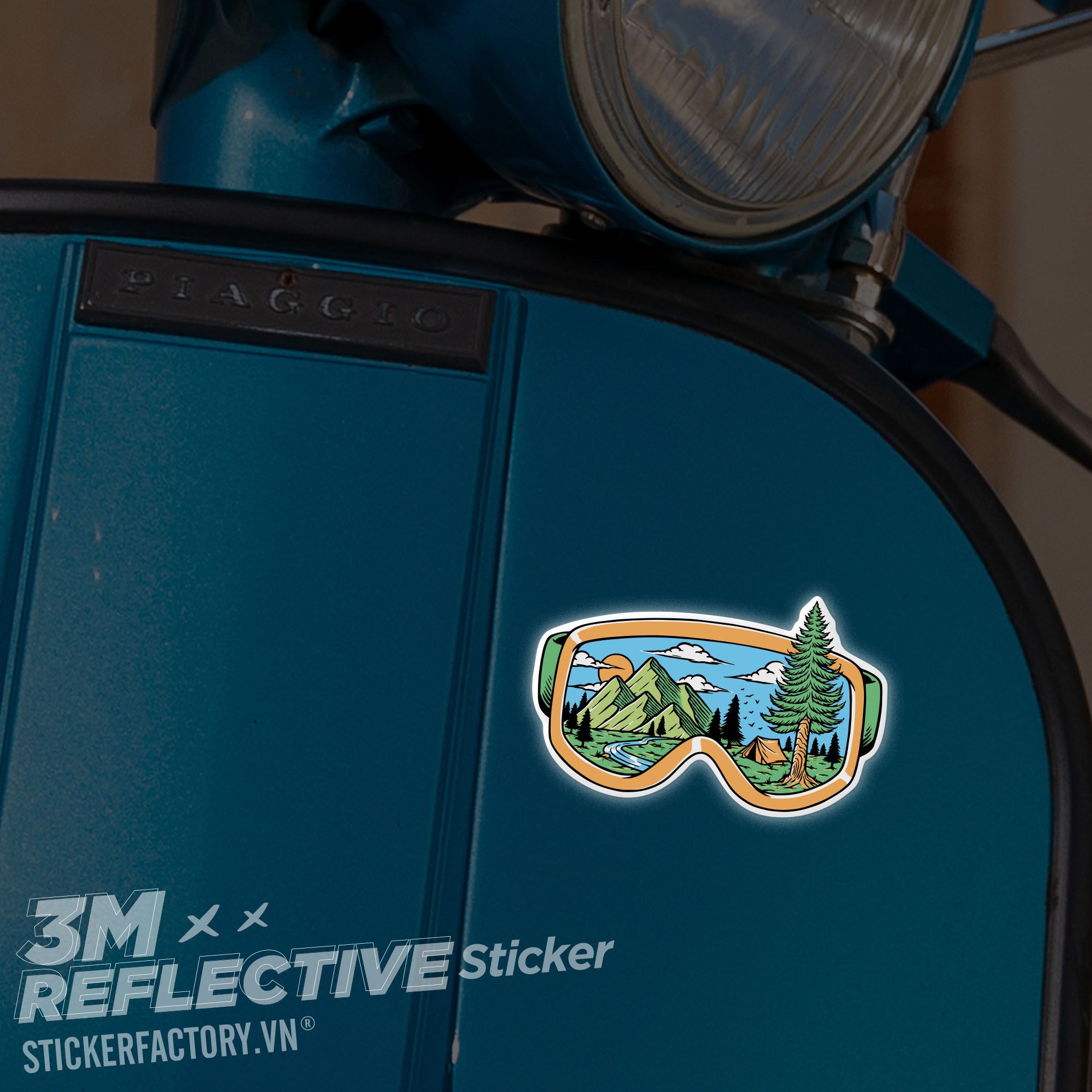 MOUNTAIN VIEW IN A GOGGLE 3M - Reflective Sticker Die-cut