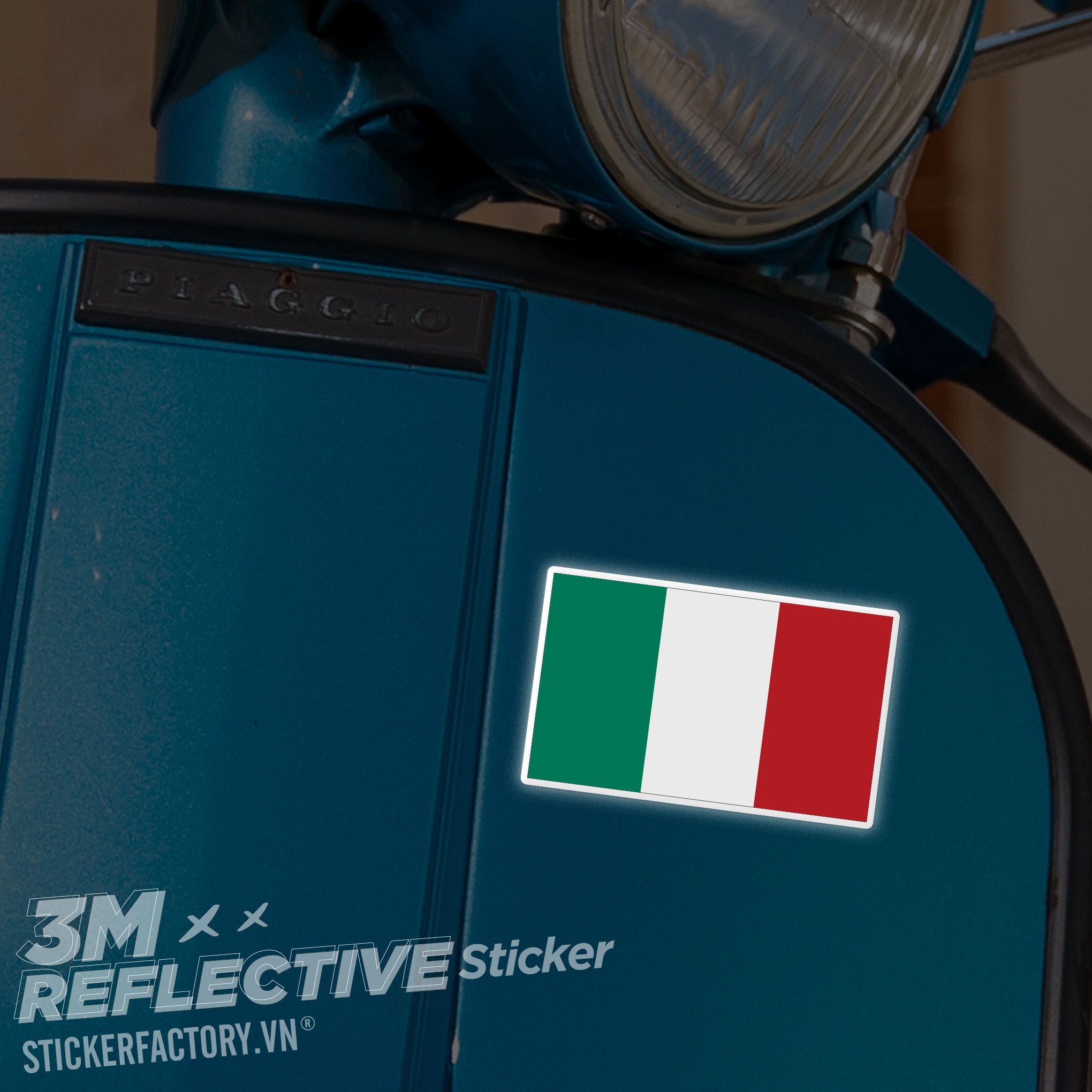 ITALY FLAG 3M - Reflective Sticker Die-cut