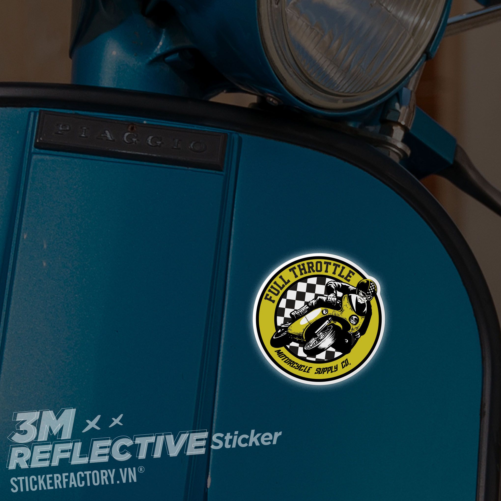 FULL THROTTLE MOTORCYCLE LOGO 3M - Reflective Sticker Die-cut