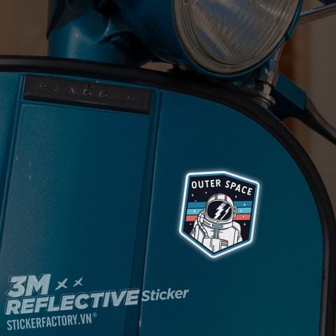  OUTER SPACE LOGO 3M - Reflective Sticker Die-cut 