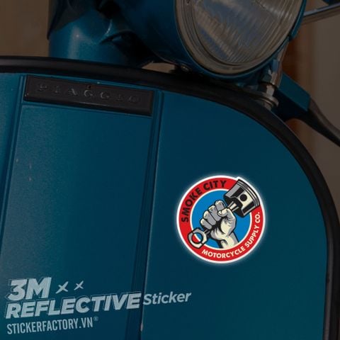  SMOKE CITY MOTORCYCLE LOGO 3M - Reflective Sticker Die-cut 