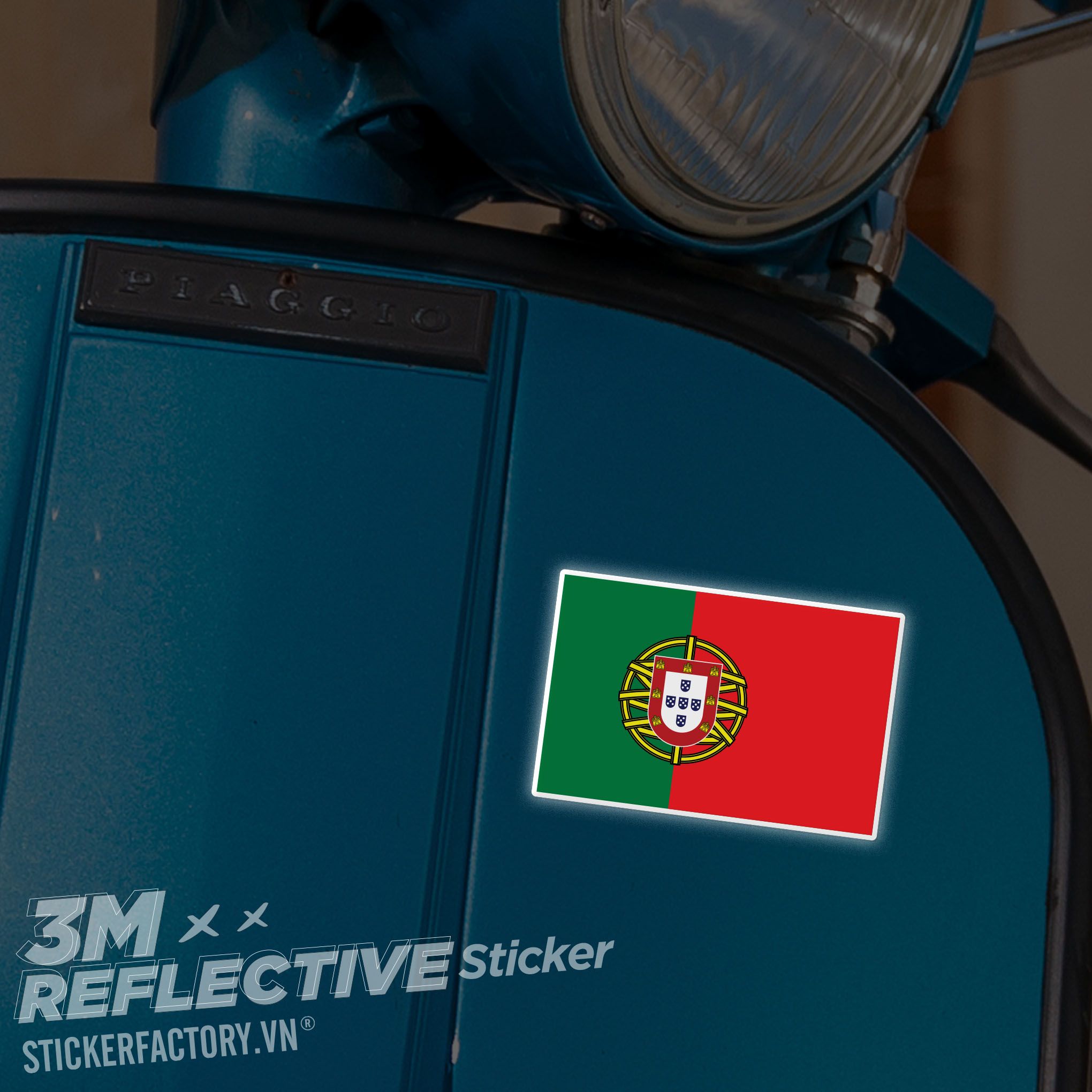 PORTUGAL FLAG 3M - Reflective Sticker Die-cut