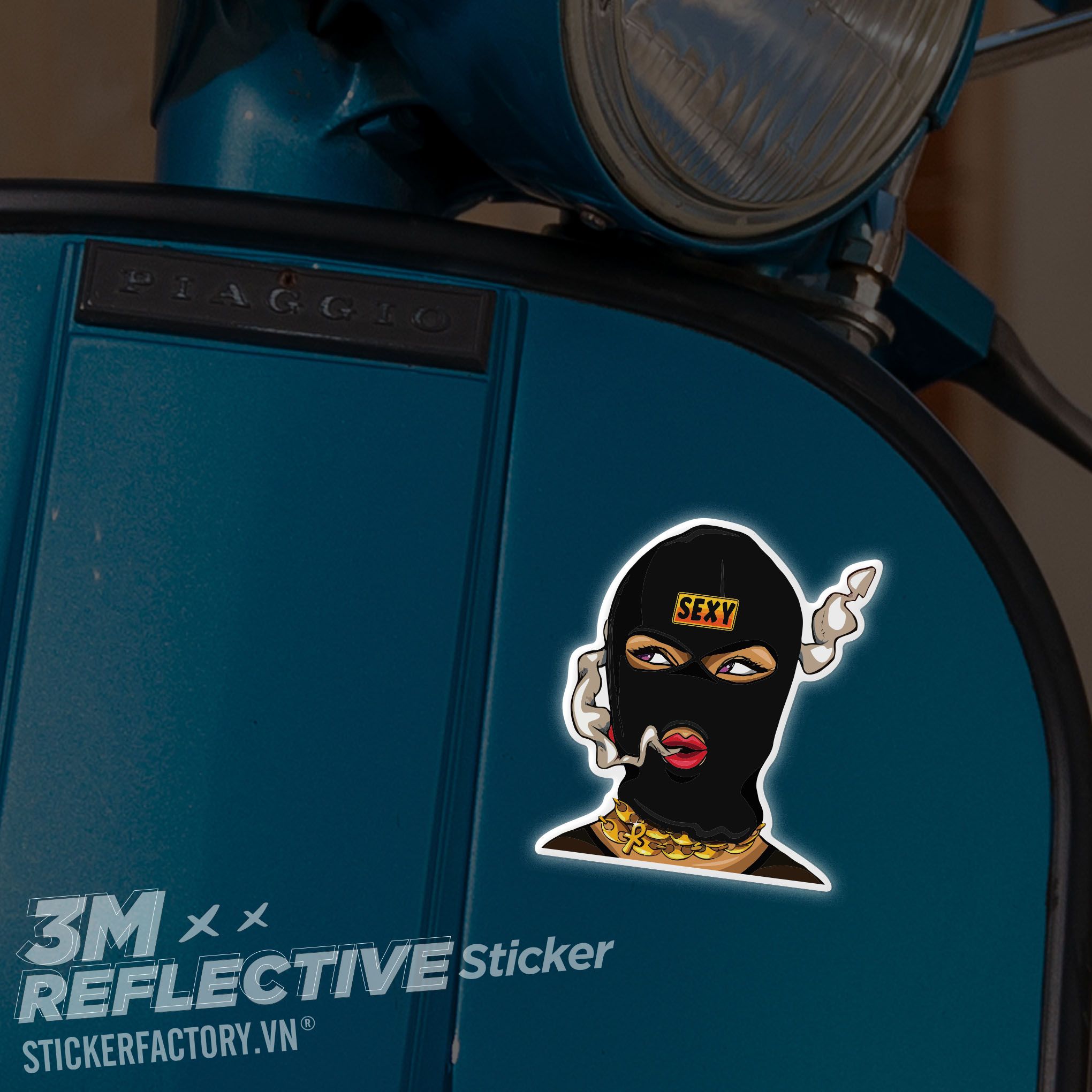 SEXY MASK GIRL 3M - Reflective Sticker Die-cut
