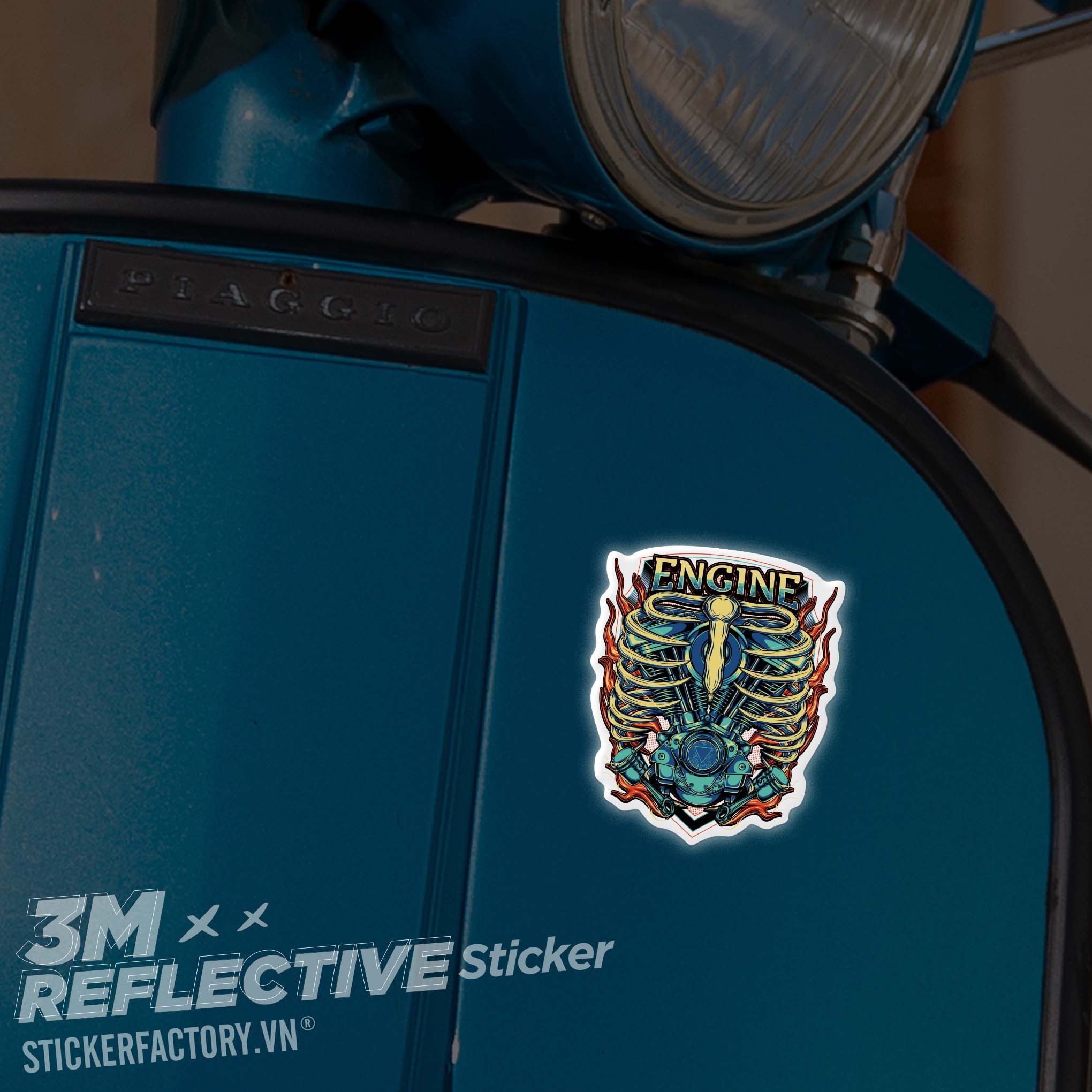 ENGINE SKELETON 3M - Reflective Sticker Die-cut