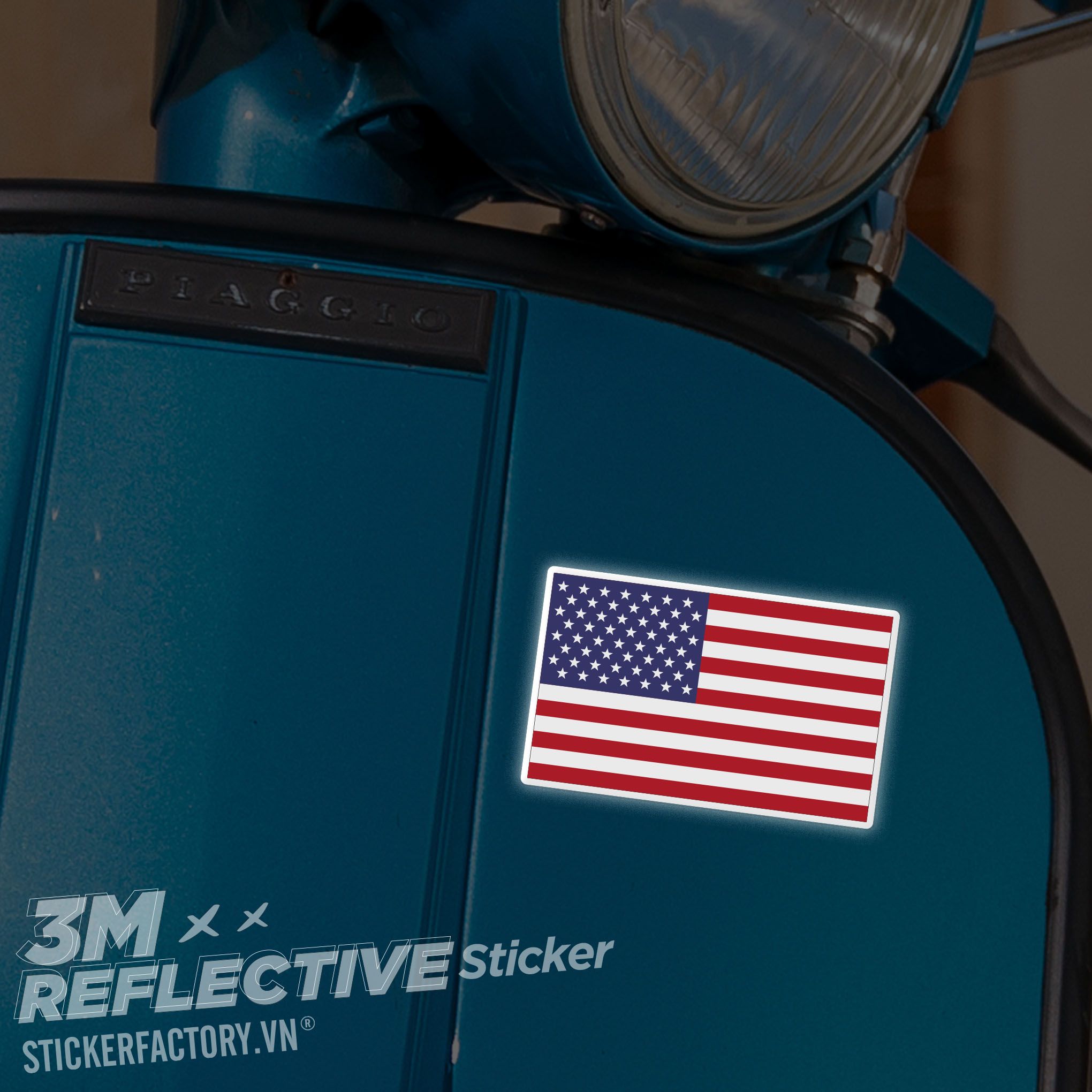 USA FLAG 3M - Reflective Sticker Die-cut