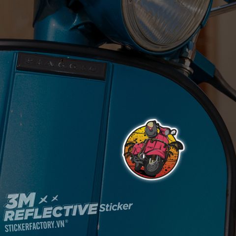  VESPA VINTAGE LOGO 3M - Reflective Sticker Die-cut 