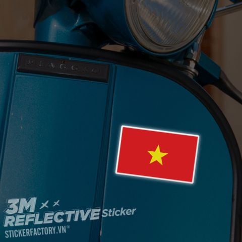  VIETNAM FLAG 3M - Reflective Sticker Die-cut 