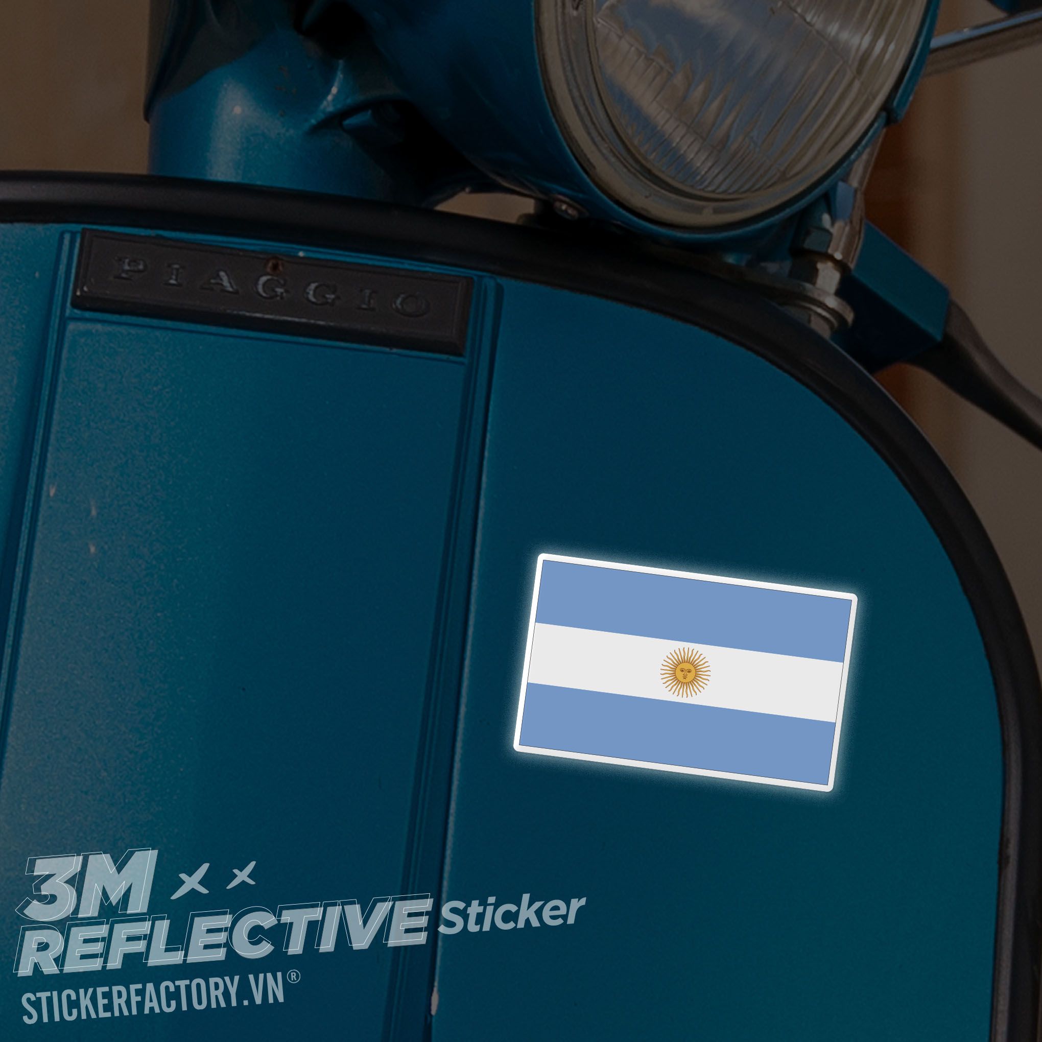 ARGENTINA FLAG 3M - Reflective Sticker Die-cut