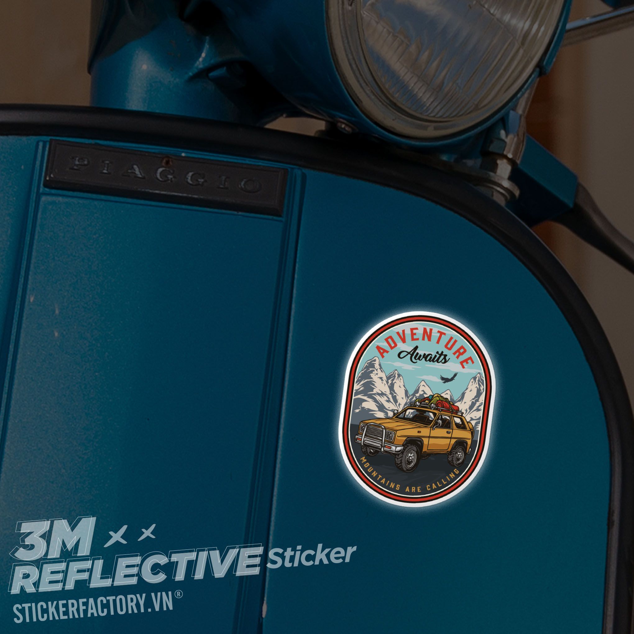 ADVENTURE AWAITS MOUNTAIN ARE CALLING 3M - Reflective Sticker Die-cut