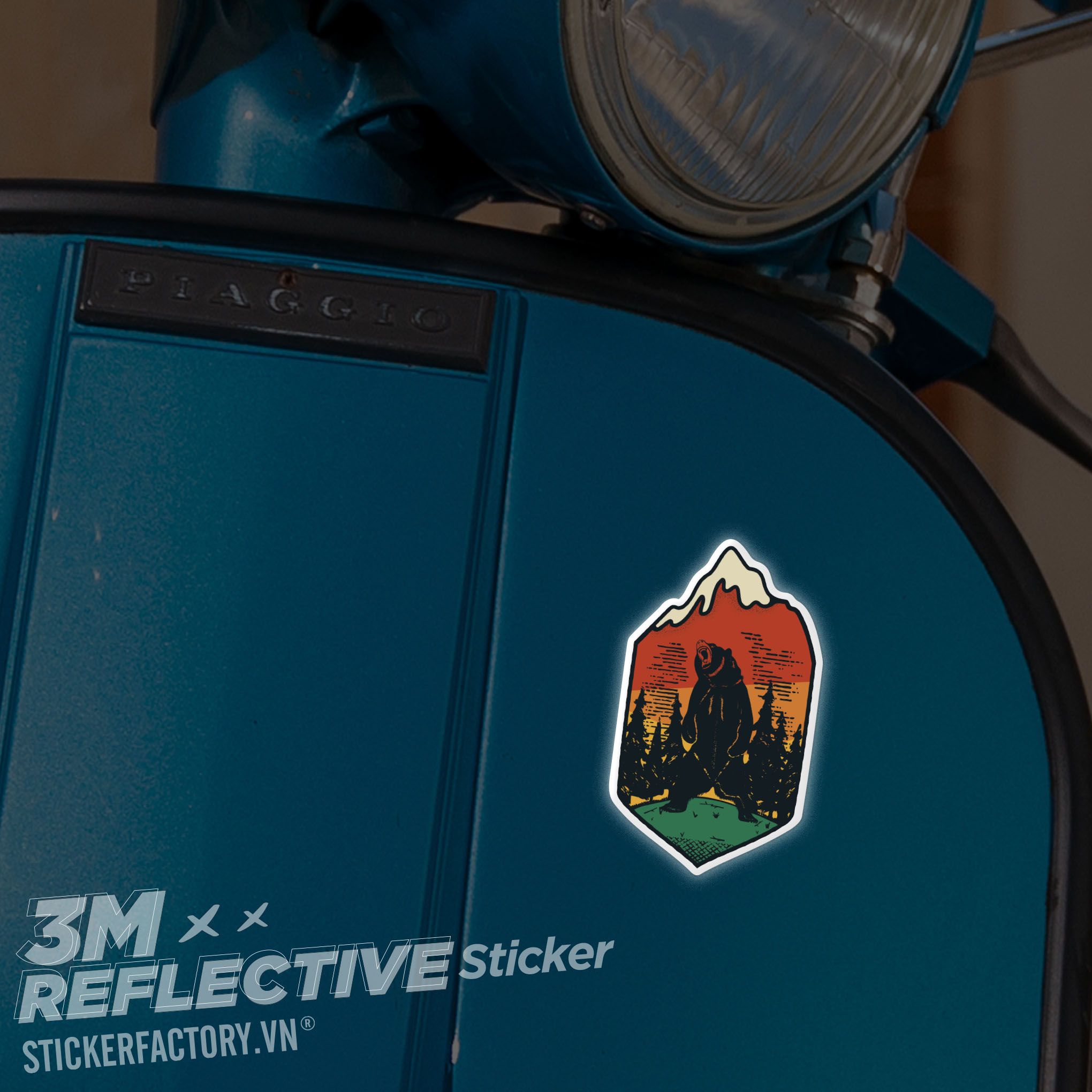 BEAR POWER 3M - Reflective Sticker Die-cut
