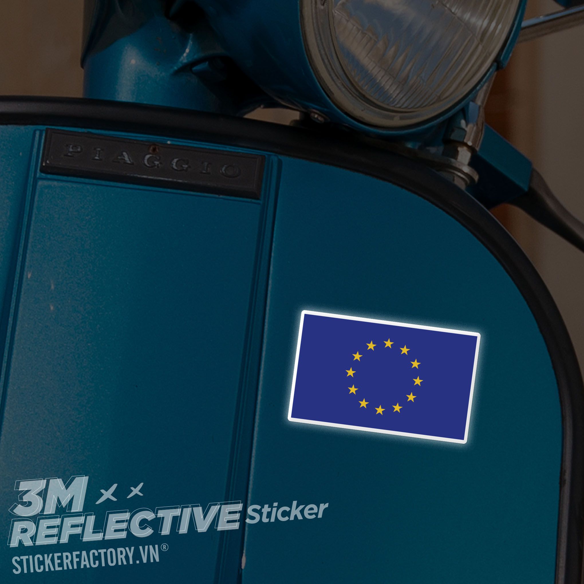 EUROPEAN FLAG 3M - Reflective Sticker Die-cut
