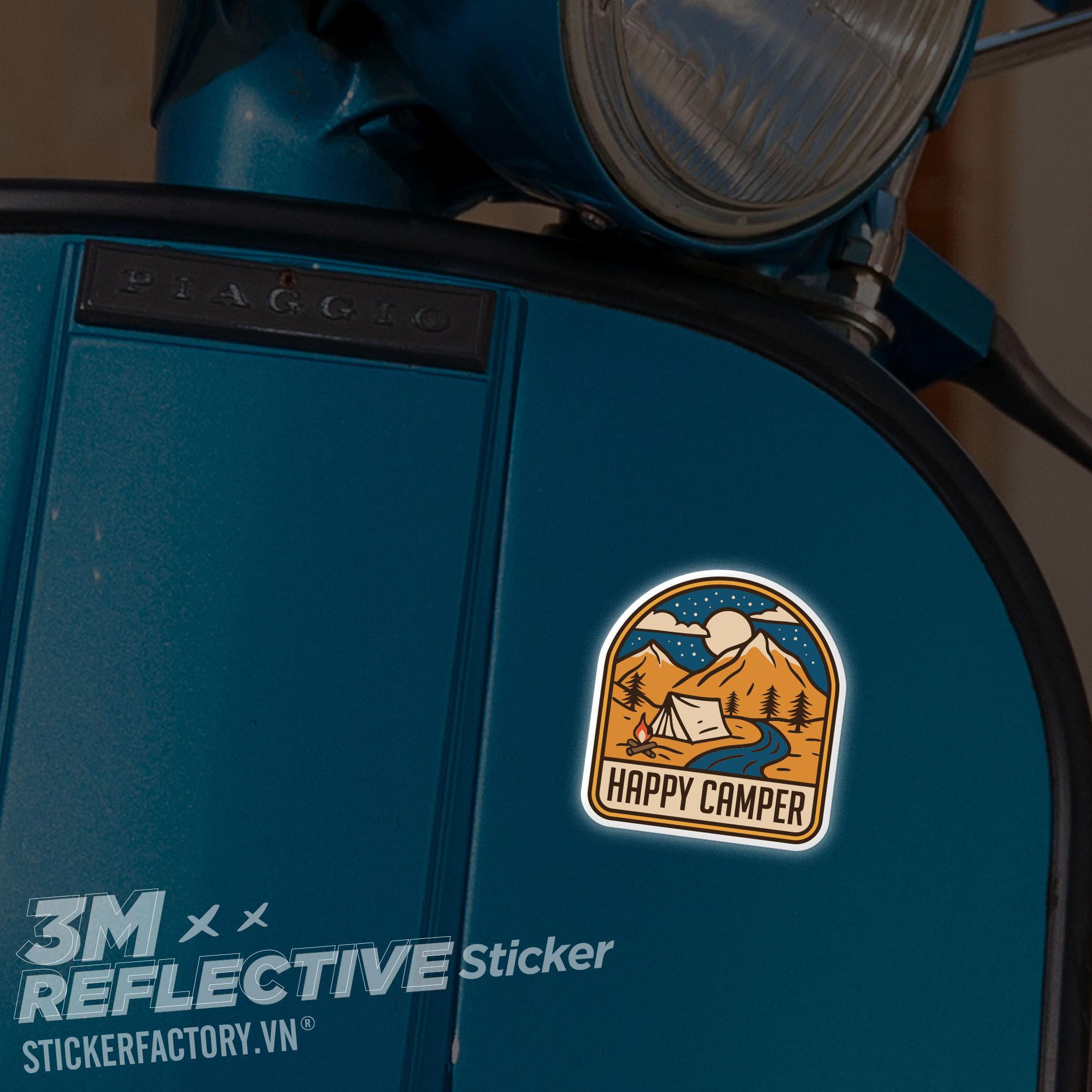 HAPPY CAMPER 3M - Reflective Sticker Die-cut