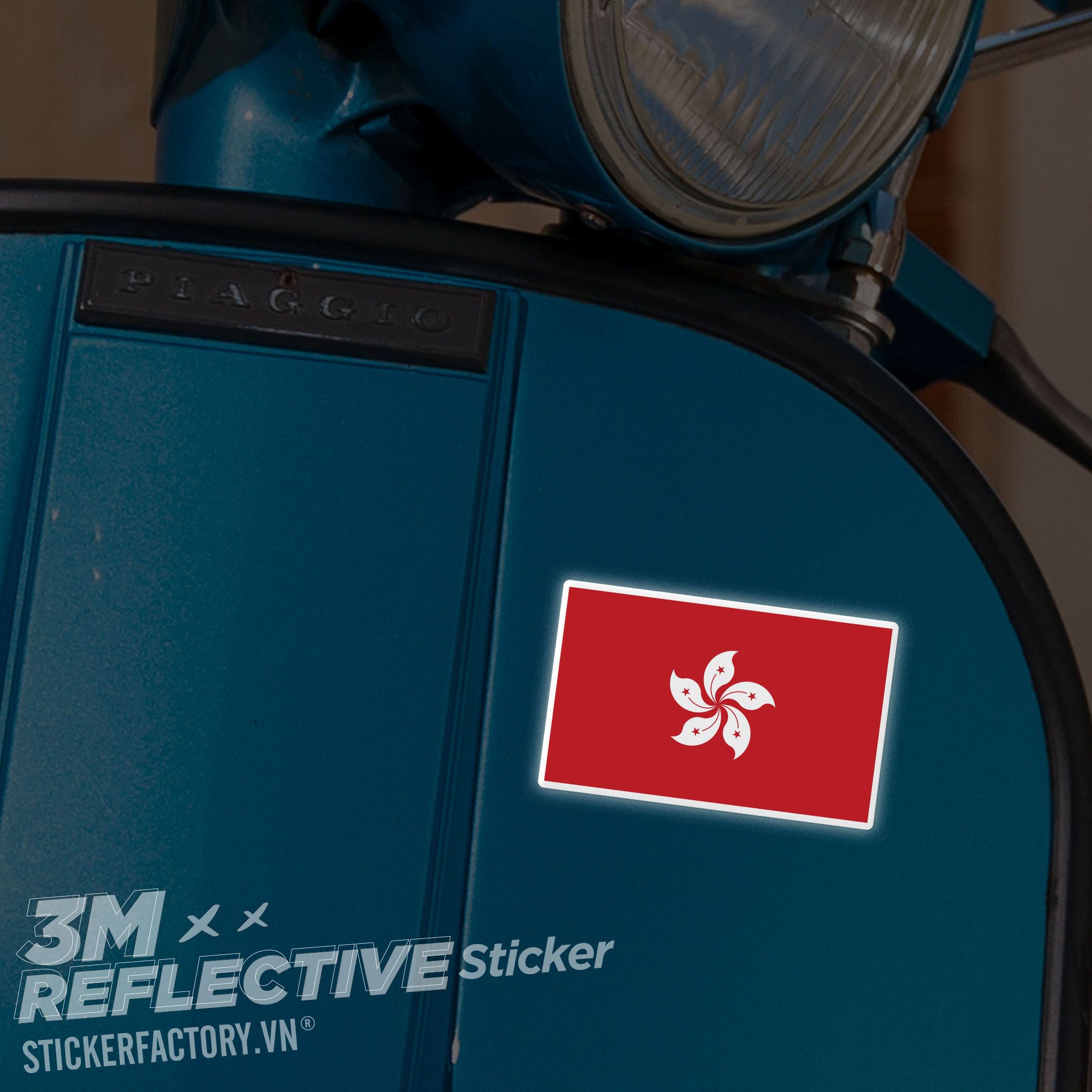 HONG KONG FLAG 3M - Reflective Sticker Die-cut