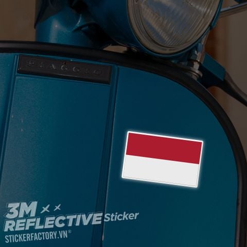  INDONESIA FLAG 3M - Reflective Sticker Die-cut 