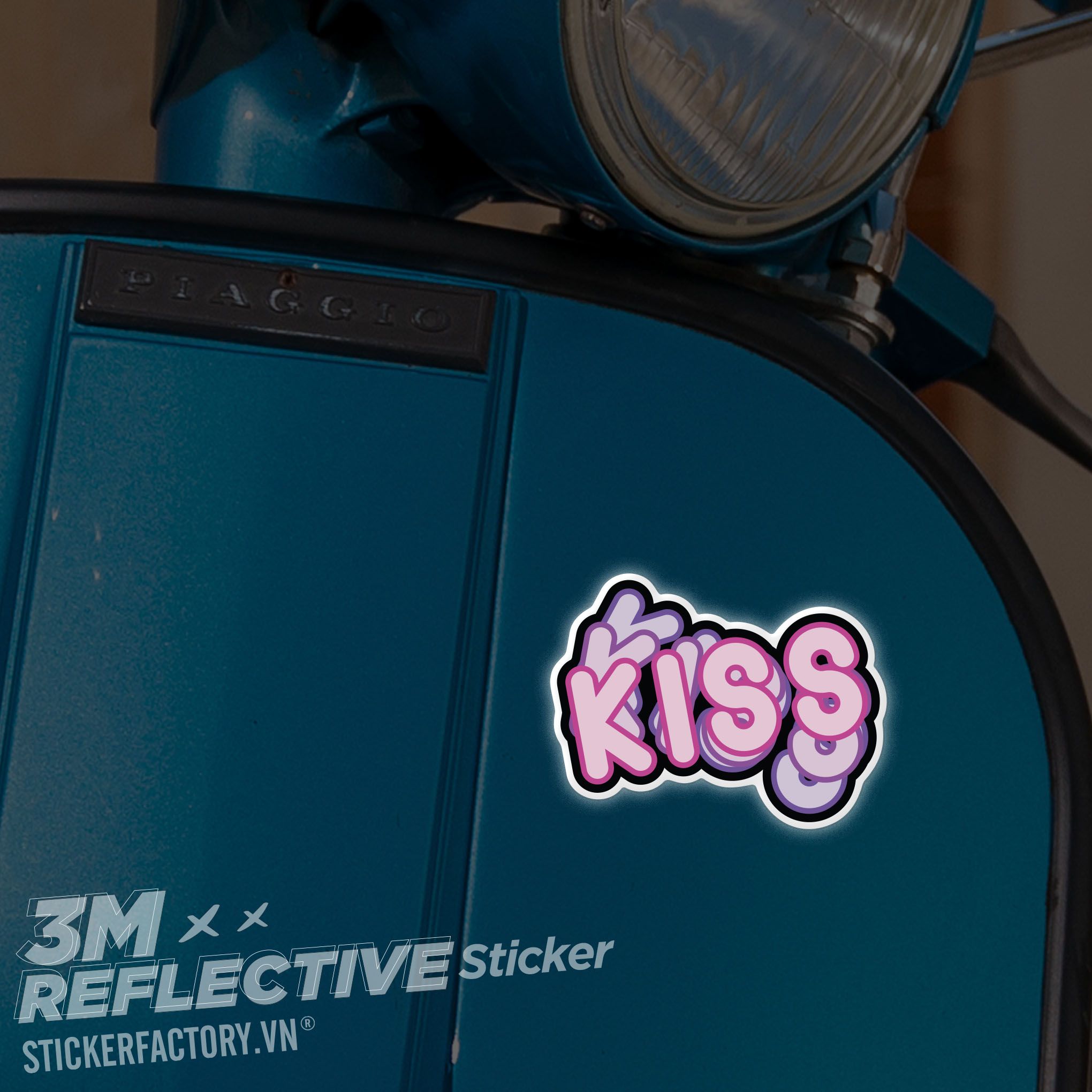 KISS TYPOGRAPHY 3M - Reflective Sticker Die-cut
