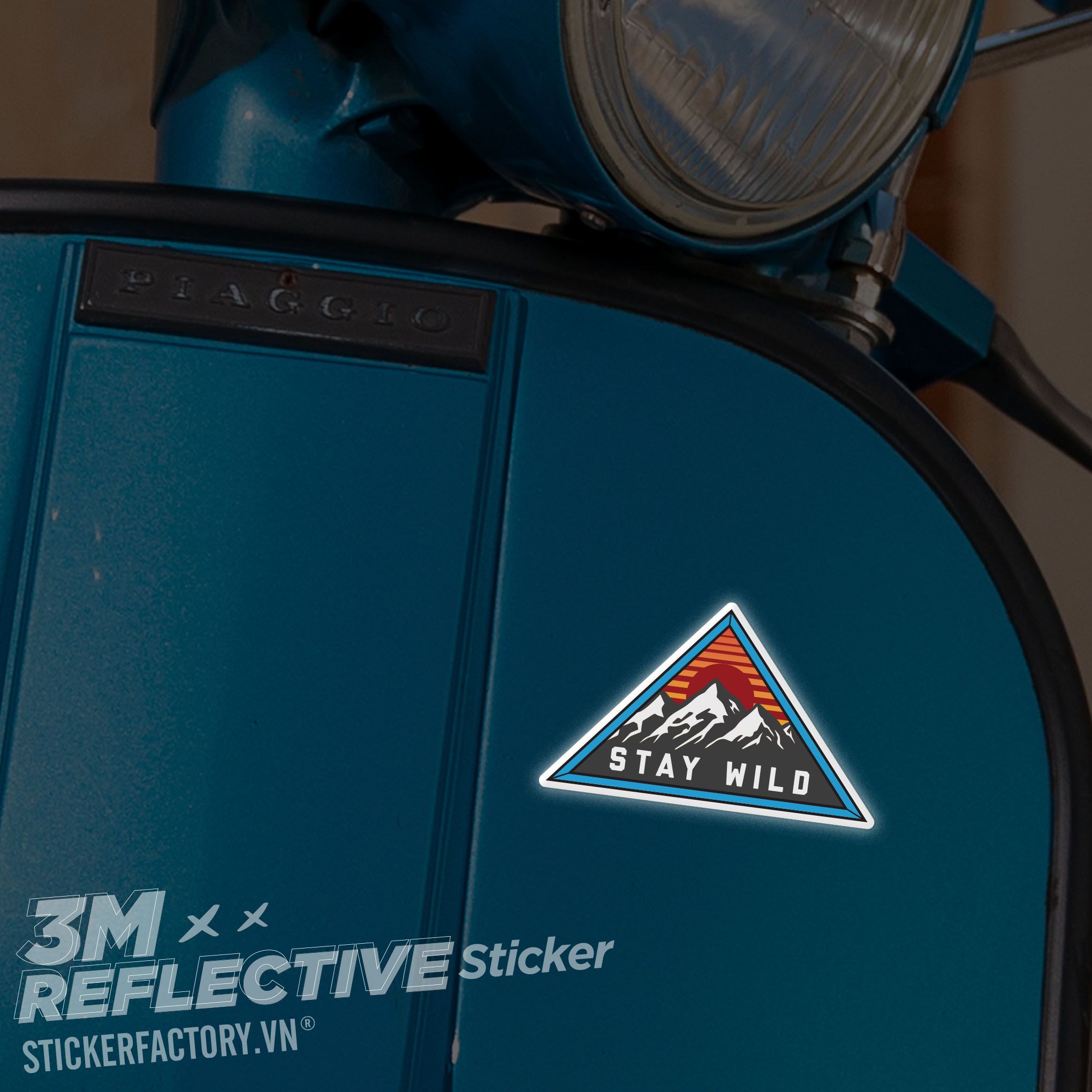 STAY WILD MOUNTAIN 3M - Reflective Sticker Die-cut