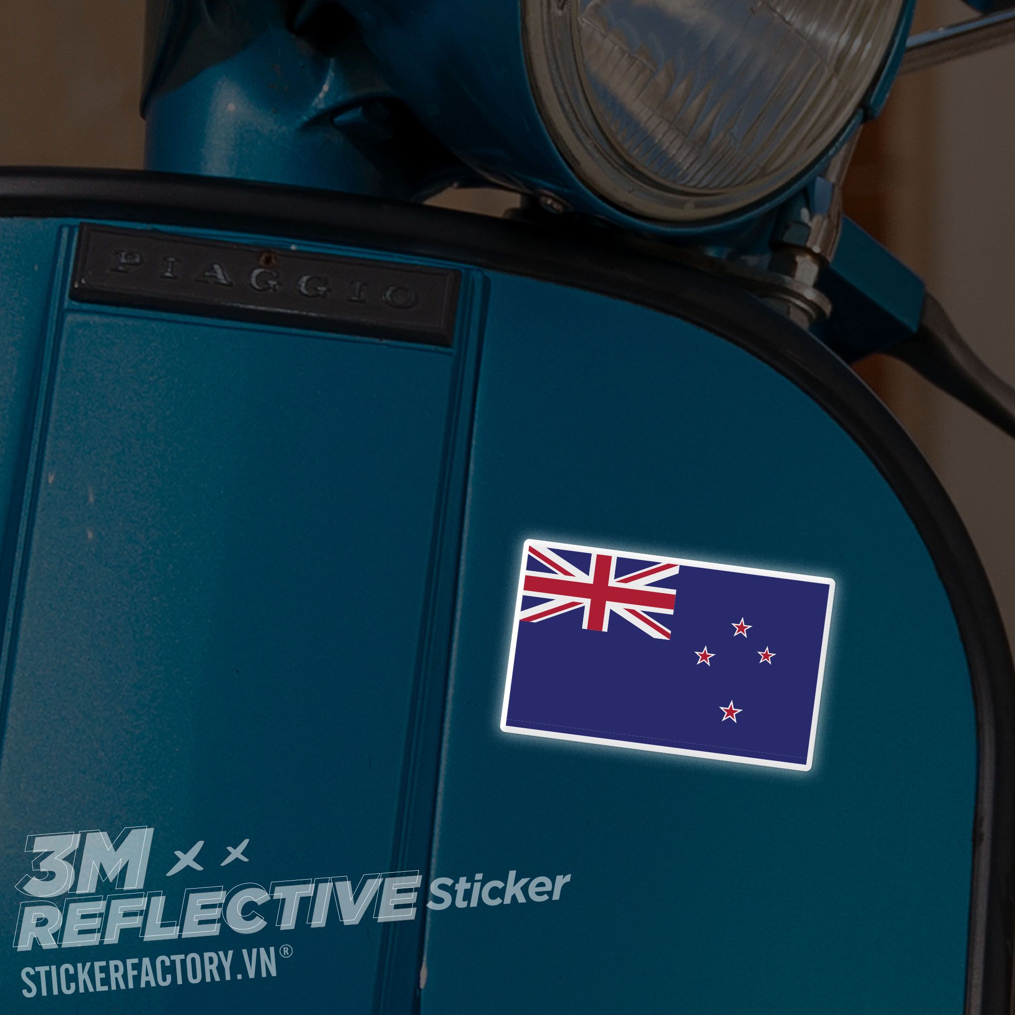 NEW ZEALAND FLAG 3M - Reflective Sticker Die-cut