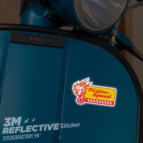  PISTON SPEED 3M - Reflective Sticker Die-cut 