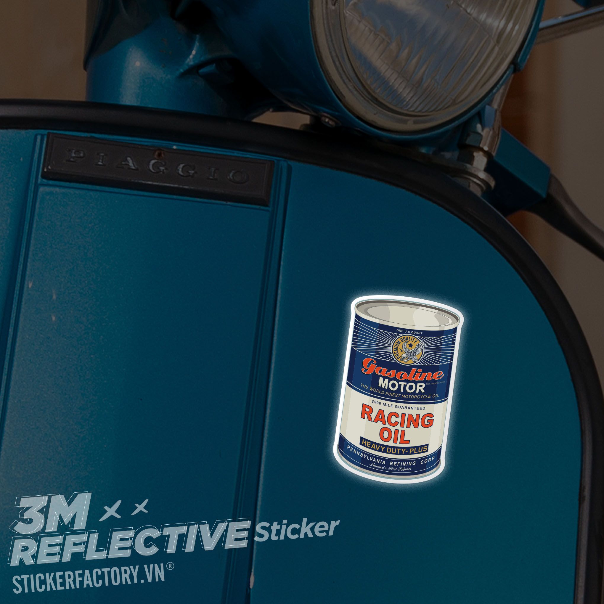 GASOLINE MOTOR RACING OIL 3M - Reflective Sticker Die-cut