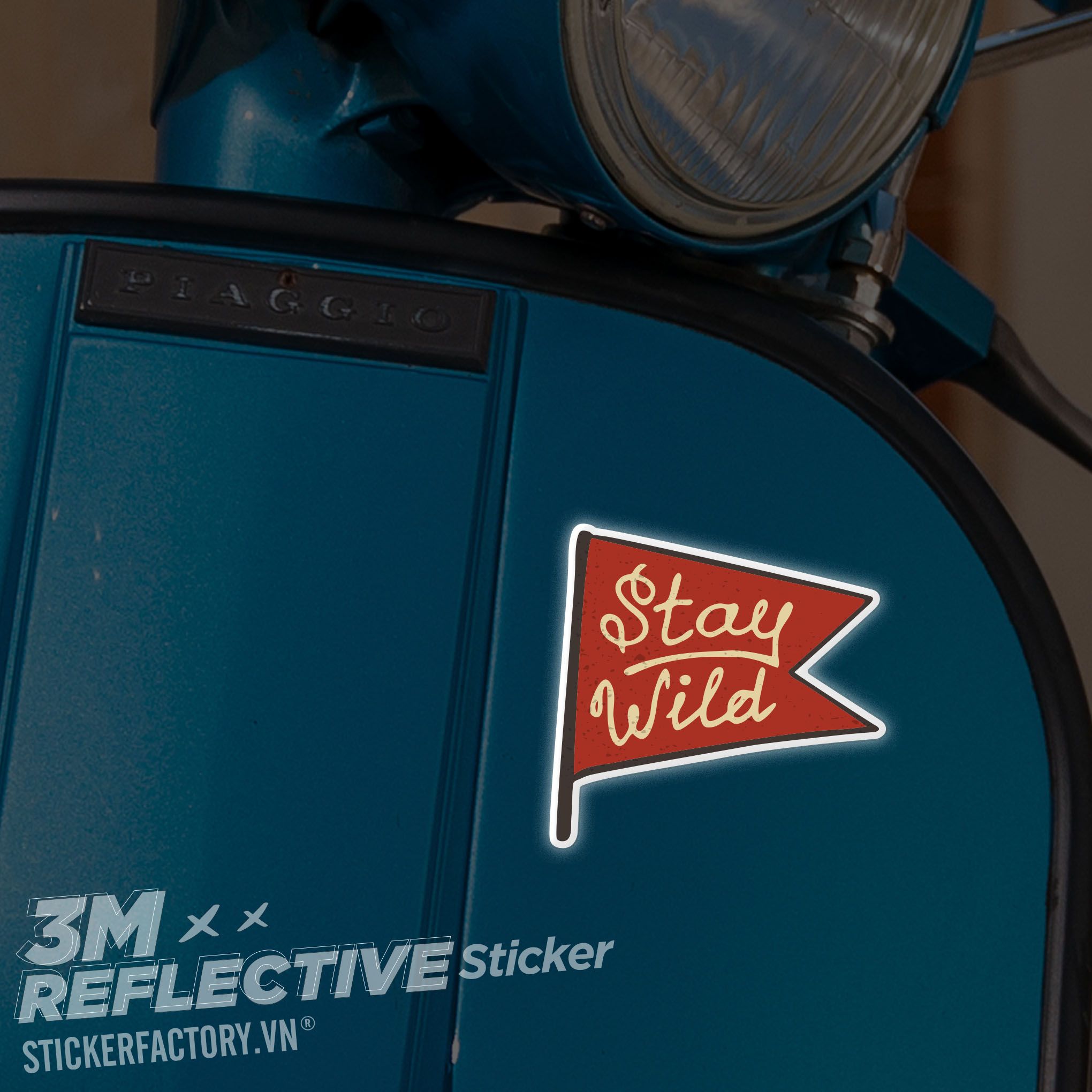 STAY WILD FLAG 3M - Reflective Sticker Die-cut
