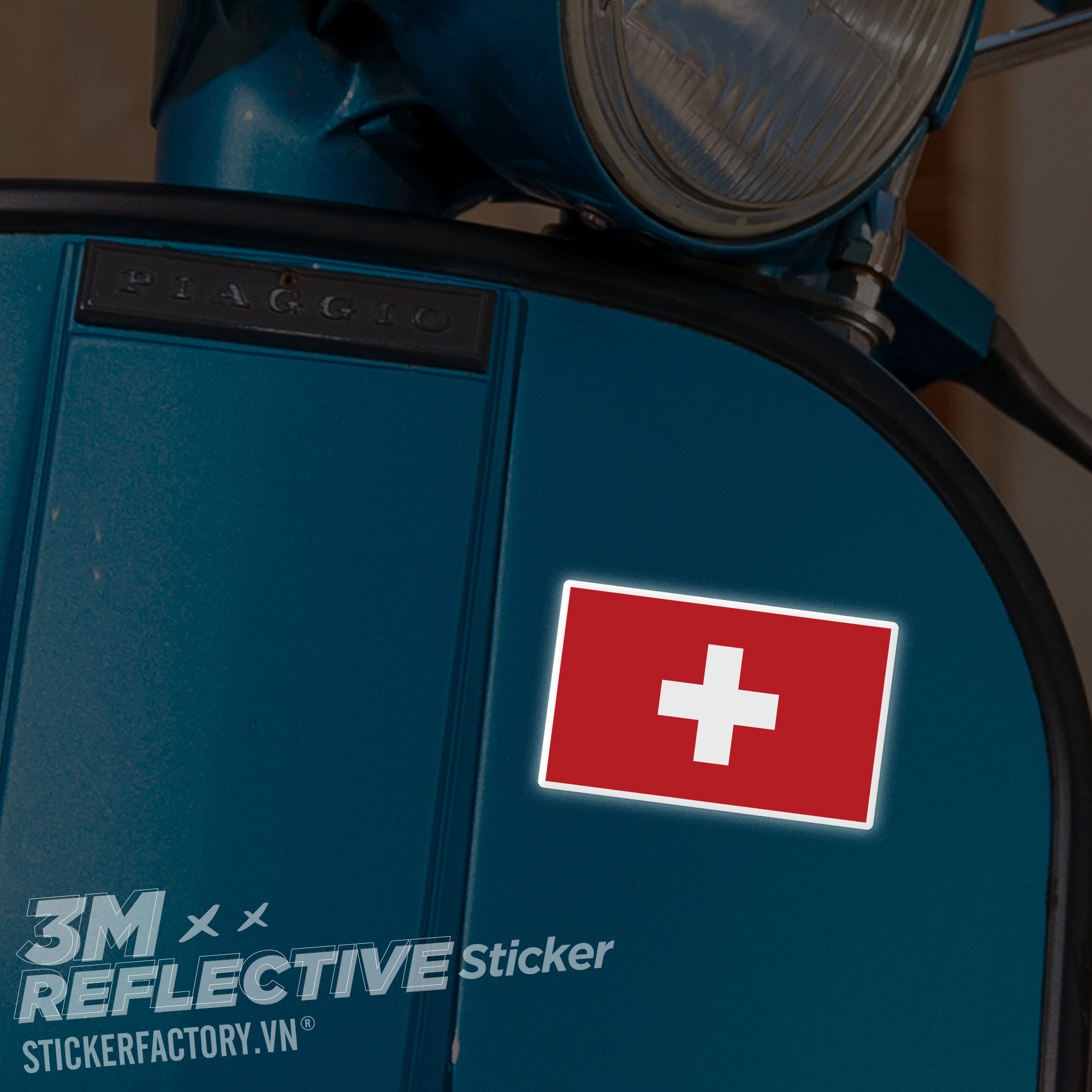 SWITZERLAND FLAG 3M - Reflective Sticker Die-cut
