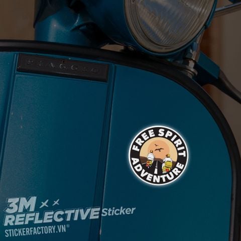  VESPA FREE SPIRIT ADVENTURE 3M - Reflective Sticker Die-cut 