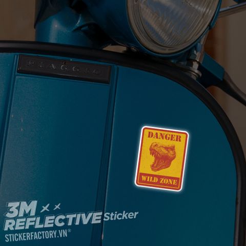  DANGER WILD ZONE 3M - Reflective Sticker Die-cut 