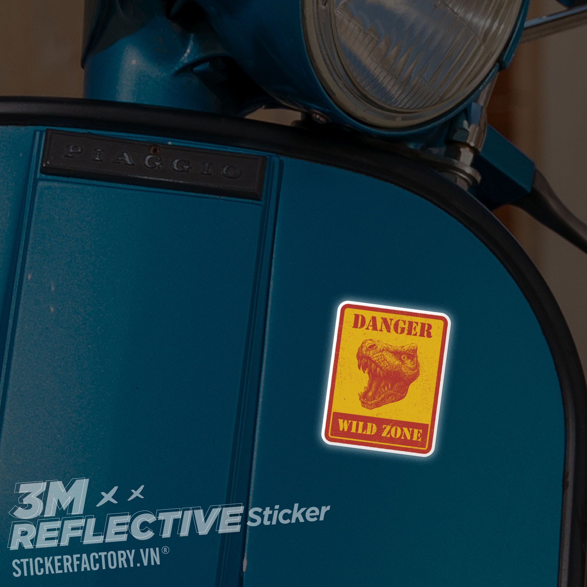 DANGER WILD ZONE 3M - Reflective Sticker Die-cut