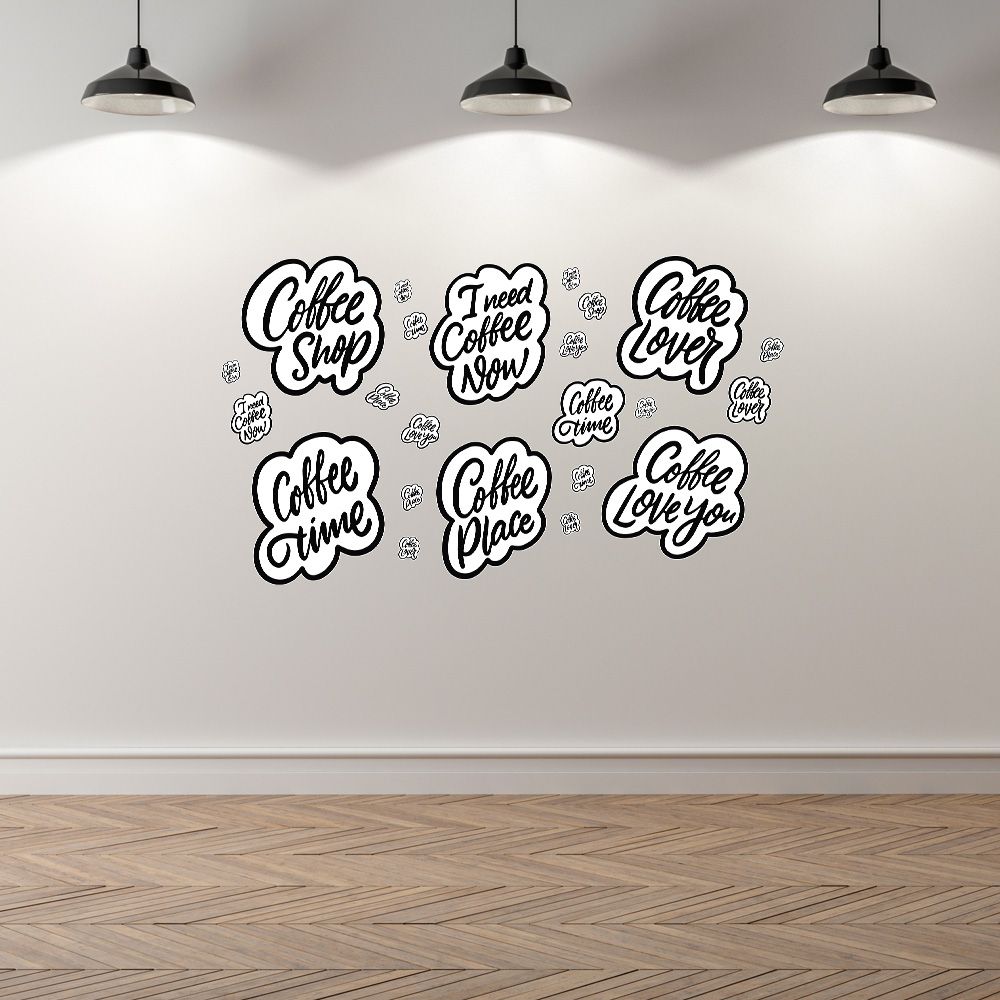 COFFEE PHRASES - Decoration Sticker