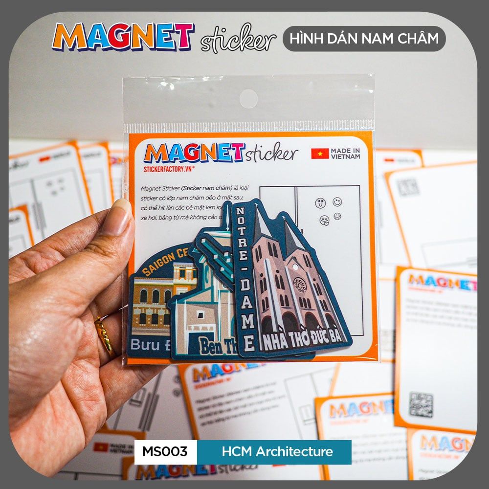 MS003 HCM Architecture - Set 4 Magnet Sticker - Hình dán nam châm