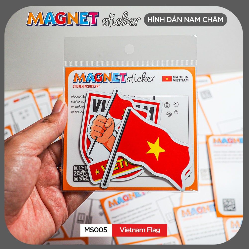 MS005 Vietnam Flag - Set 4 Magnet Sticker - Hình dán nam châm