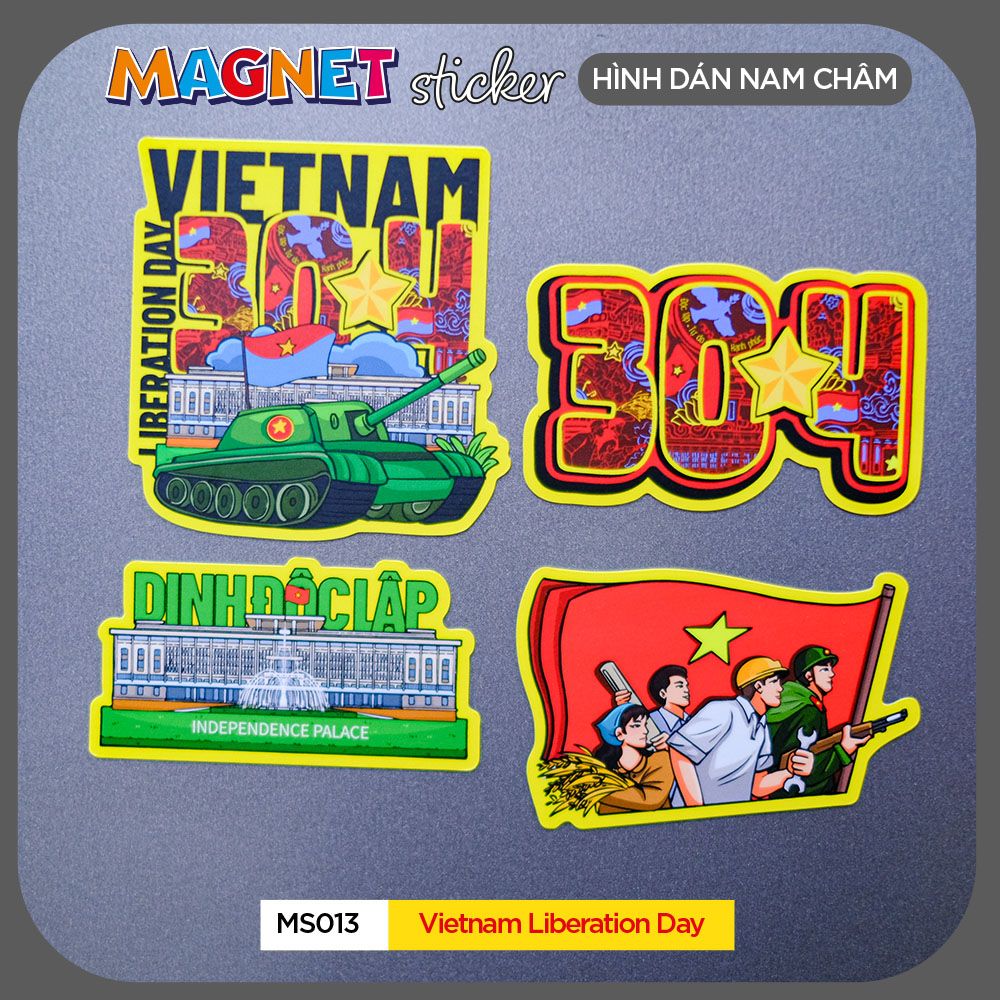 MS013 Vietnam Liberation Day - Set 4 Magnet Sticker - Hình dán nam châm